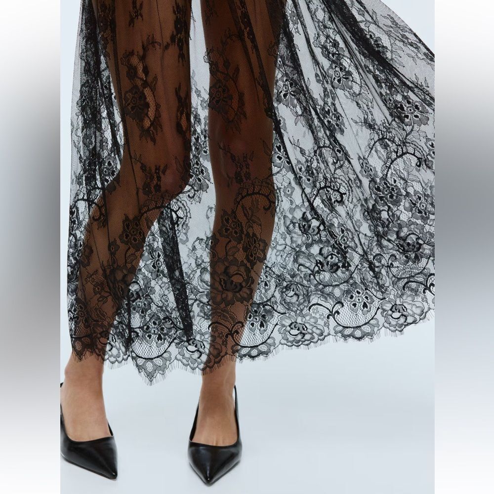 H&M Black Lace Maxi Skirt
